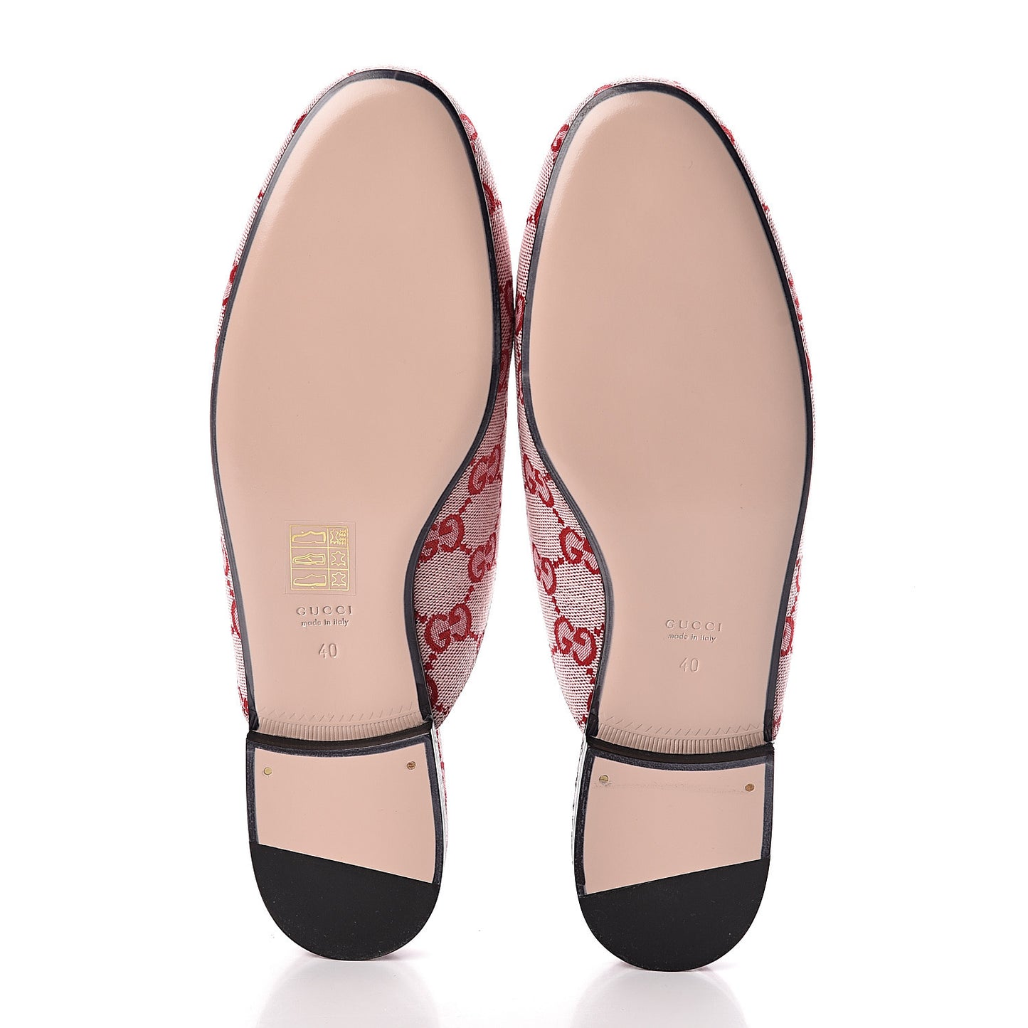 Canvas GG Monogram Horsebit Womens Princetown Slippers 40 Gardenia Hibiscus Red