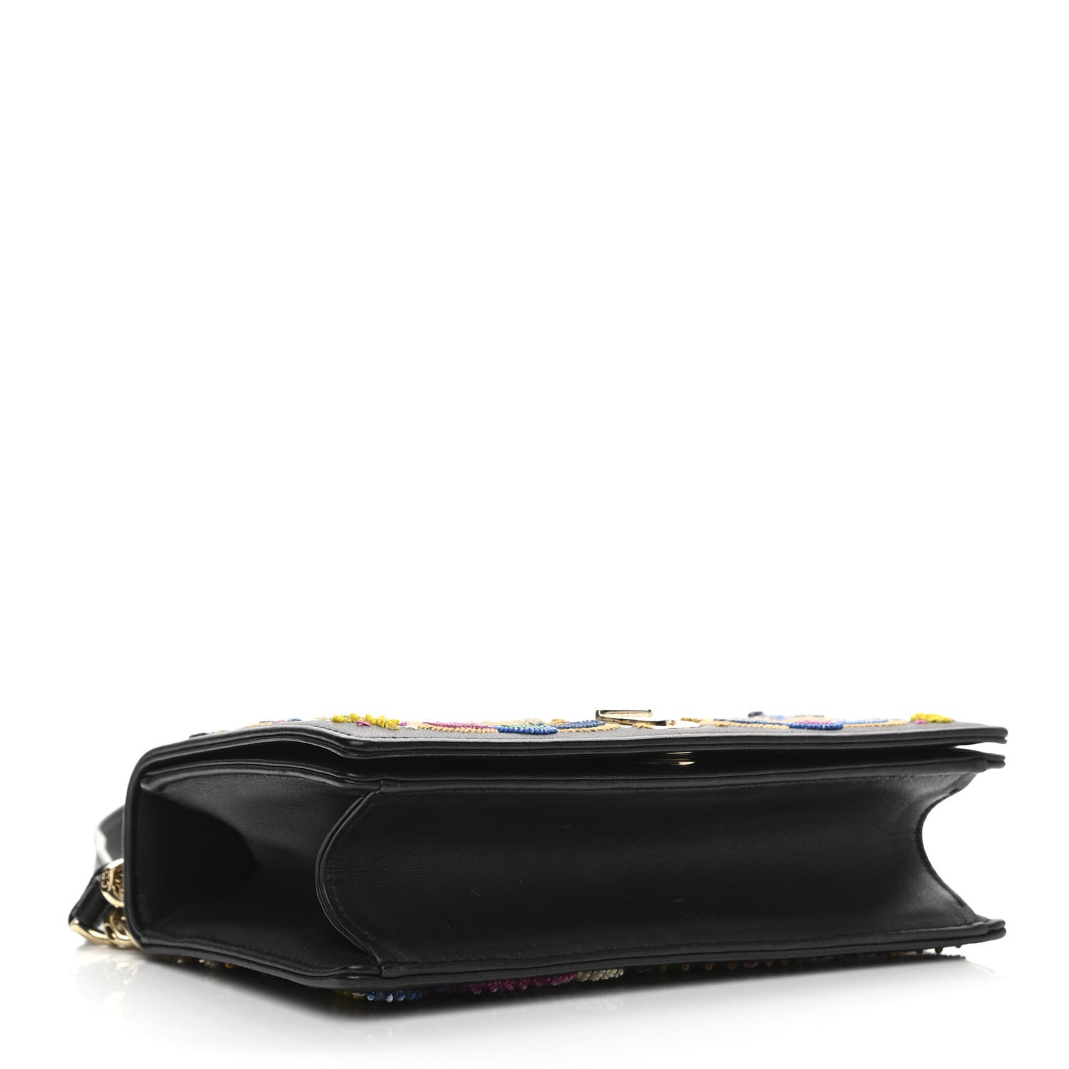 Christian Dior Lambskin Floral Embroidered Diorama Flap Bag Black Multicolor 3 of 10
