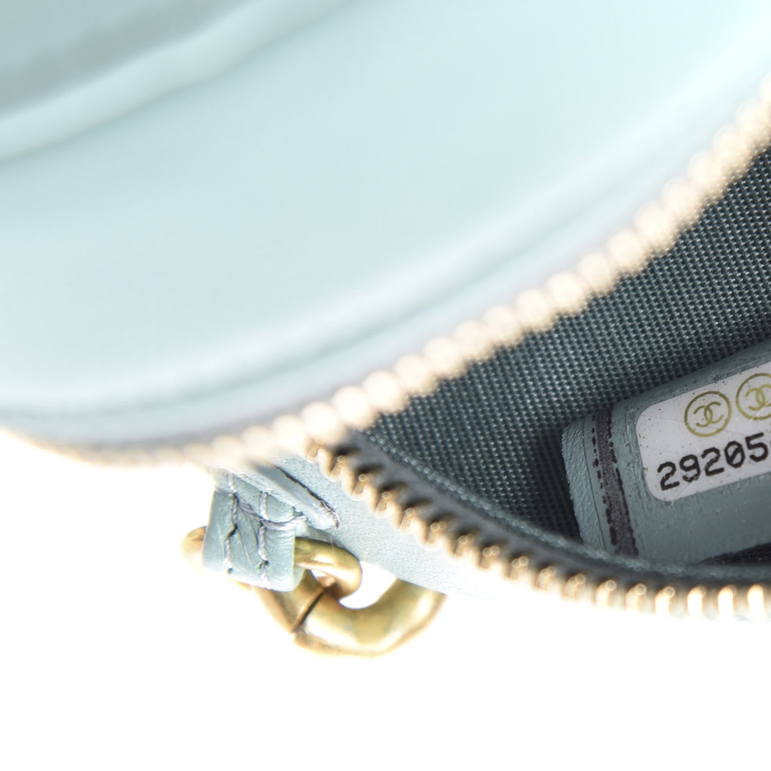 Chanel Goatskin Quilted 19 Round Clutch With Chain Light Blue 9 of 10