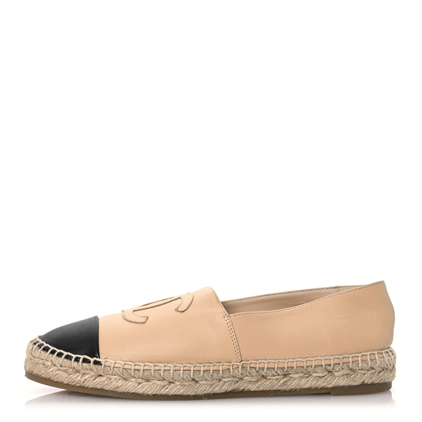 Lambskin CC Espadrilles 39 Beige Black
