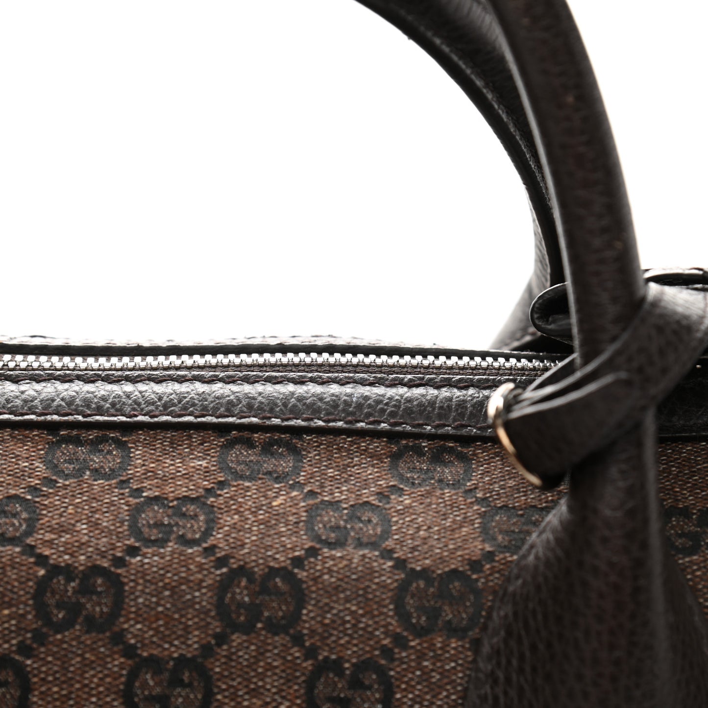 Denim Monogram Large Tote Dark Brown