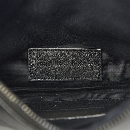 Saint Laurent Grain De Poudre Chevron Monogram Bill Pouch Black 7 of 8