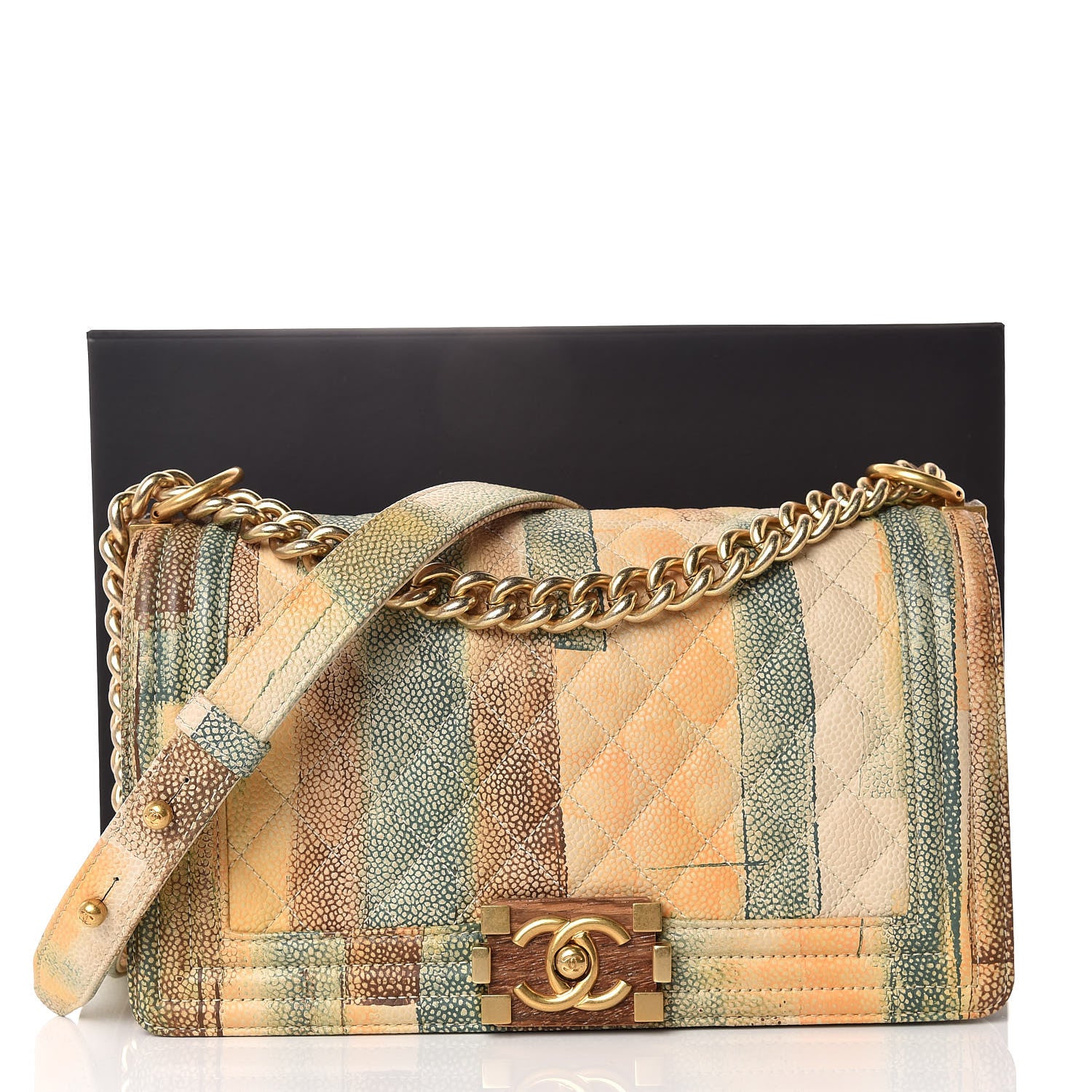 Chanel Painted Caviar Medium Boy In Cuba Flap Multicolor 10 of 10