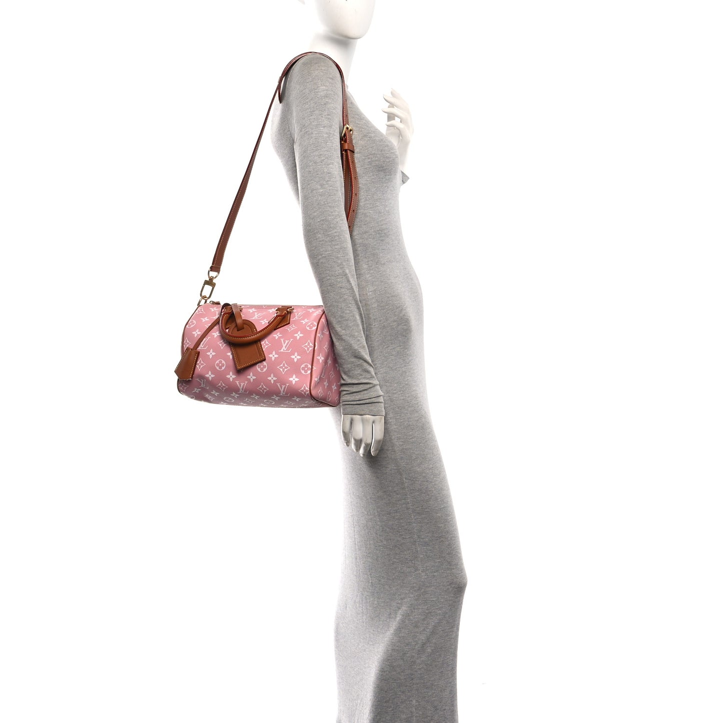 Calfskin Monogram Speedy P9 Bandouliere 25 Pink Sakura
