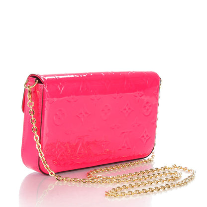 Louis Vuitton Vernis Felicie Pochette Chain Wallet Hot Pink 3 of 7
