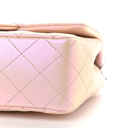 Chanel Iridescent Lambskin Quilted Mini Rectangular Flap Pink 9 of 9
