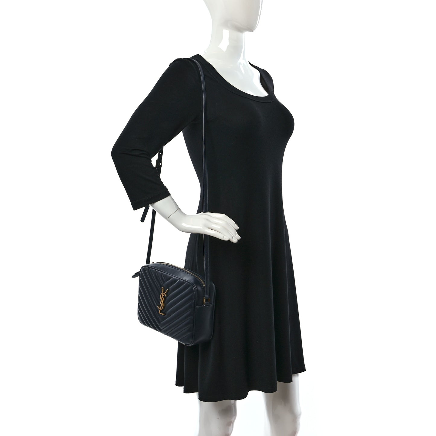 Calfskin Matelasse Monogram Lou Camera Bag Navy