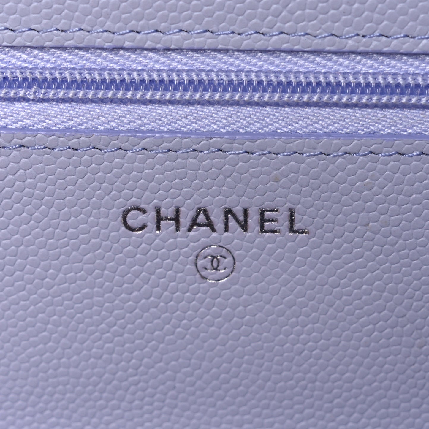 Caviar Quilted Wallet on Chain WOC Light Purple