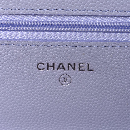 Chanel Caviar Quilted Wallet on Chain WOC Light Purple 6 of 12