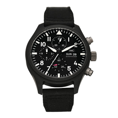 IWC Ceramic Titanium Fabric 44mm Pilot Top Gun Chronograph Automatic Watch Black IW389101 1 of 7