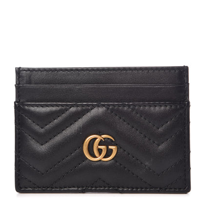 Gucci Calfskin Matelasse GG Marmont Card Holder Black 1 of 7