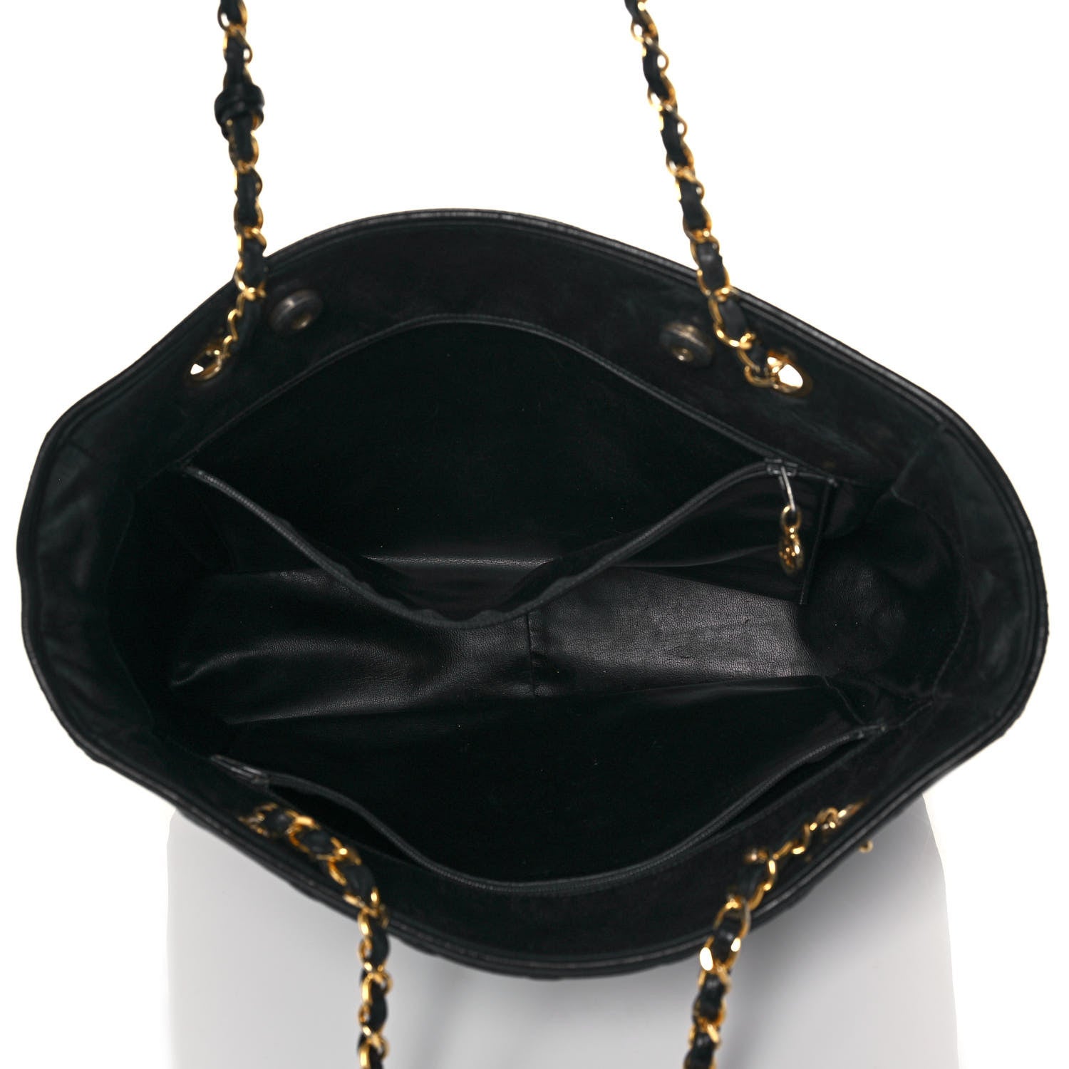 Chanel Lambskin Quilted Shopping Tote Black 4 of 18