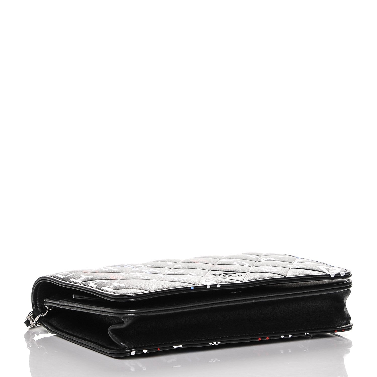Chanel Lambskin Quilted Data Center Wallet On Chain WOC Black 4 of 8