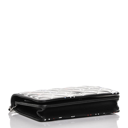 Chanel Lambskin Quilted Data Center Wallet On Chain WOC Black 4 of 8