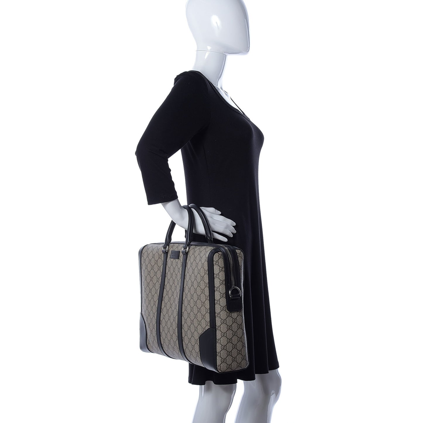 GG Supreme Monogram Eden Briefcase Black