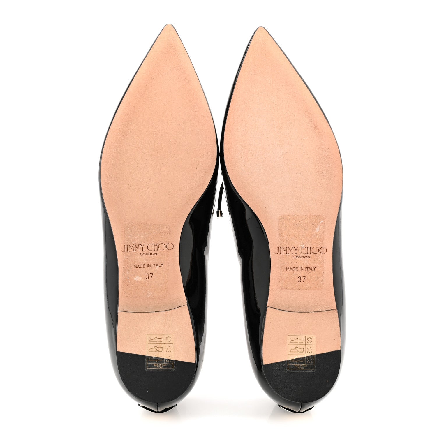 Jimmy Choo Patent Pointy Toe Genna Flats 37 Black 6 of 8