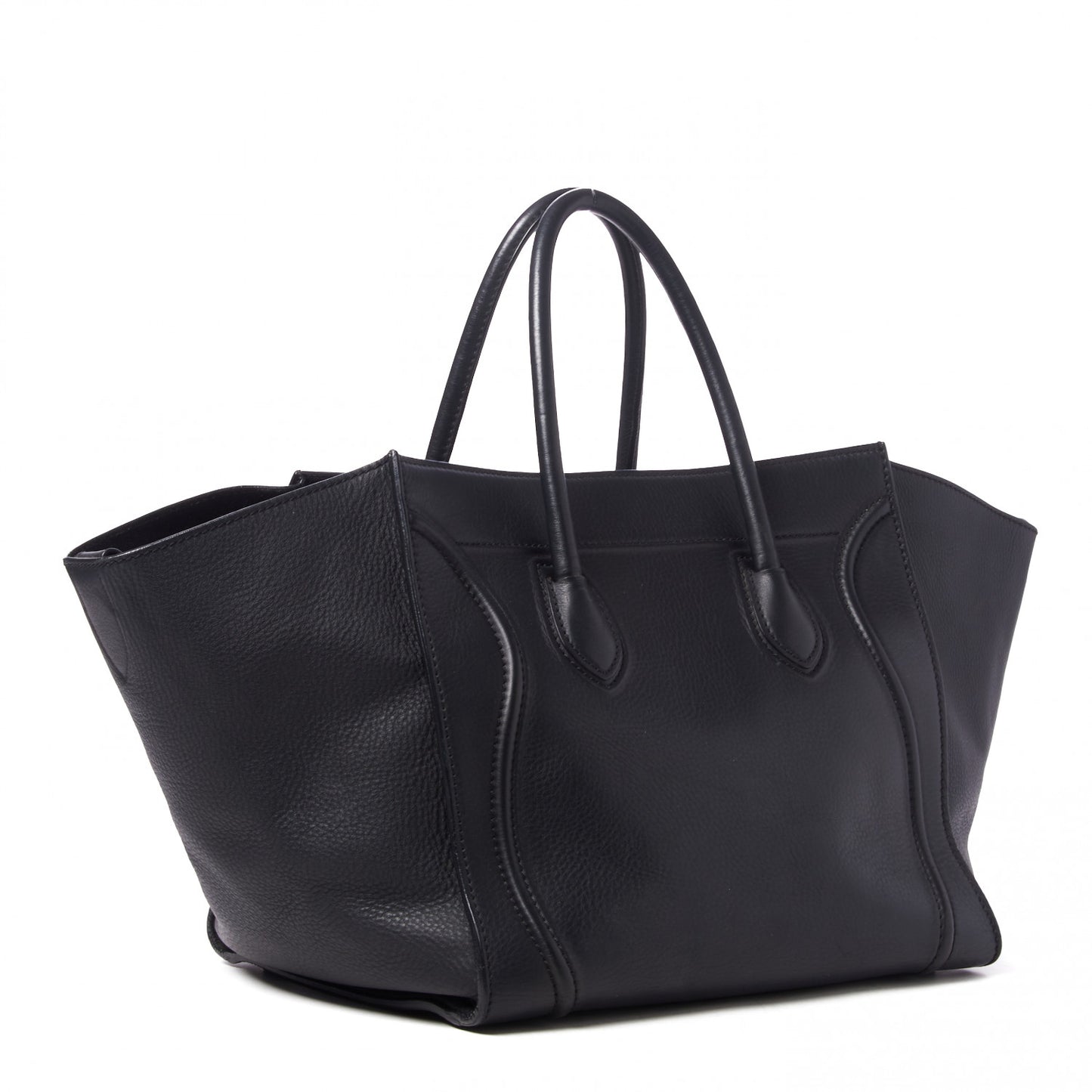 Grained Calfskin Medium Phantom Luggage Black