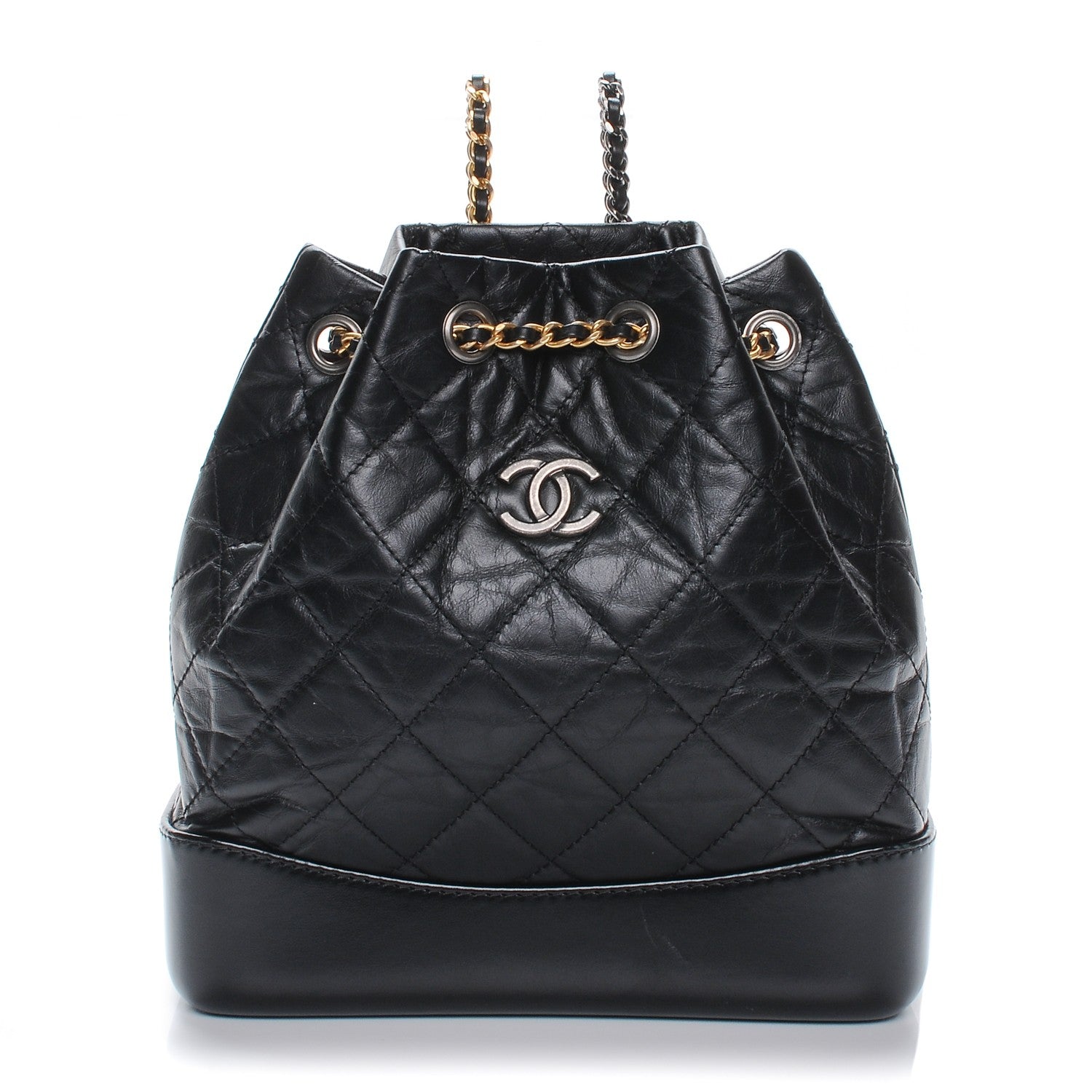 Chanel Aged Calfskin Quilted Gabrielle Backpack Black 1 of 8