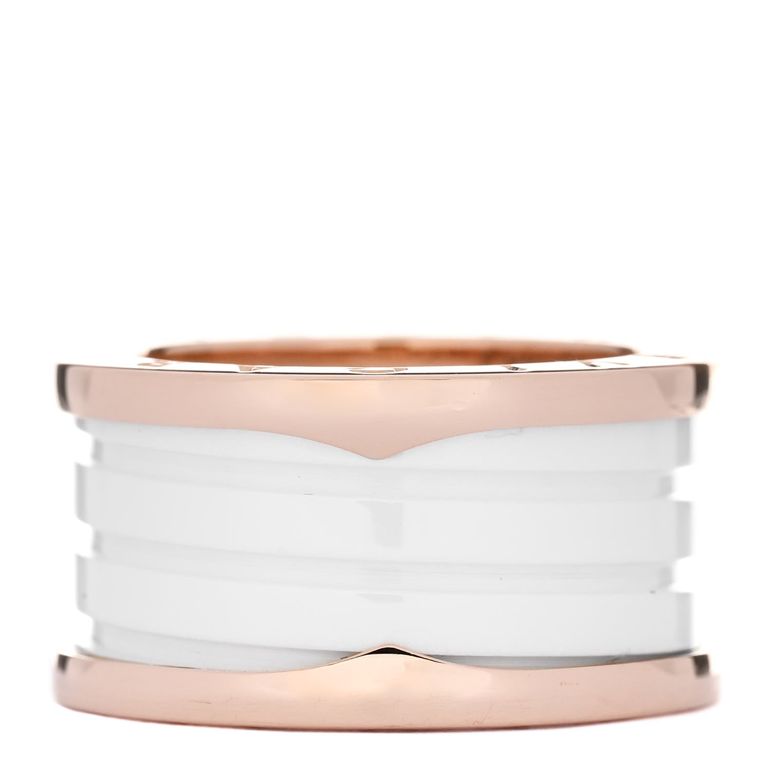 Bulgari 18K Rose Gold White Ceramic B.Zero1 Four-Band Ring 55 7.25 3 of 4