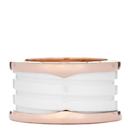 Bulgari 18K Rose Gold White Ceramic B.Zero1 Four-Band Ring 55 7.25 3 of 4