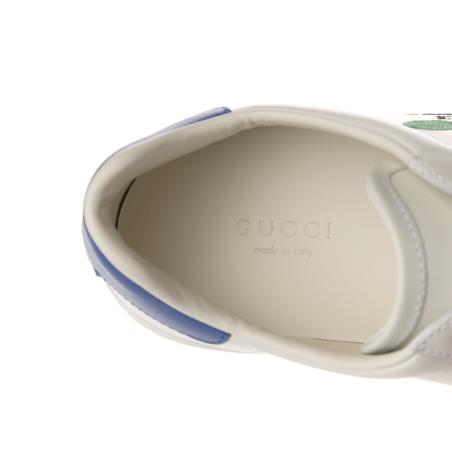 Calfskin Miro Soft Tennis Embroidered Womens Ace Sneakers 36.5 White Rio Blue