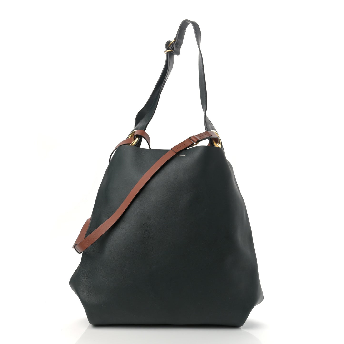 Calfskin Medium Grommet Hobo Dark Emerald