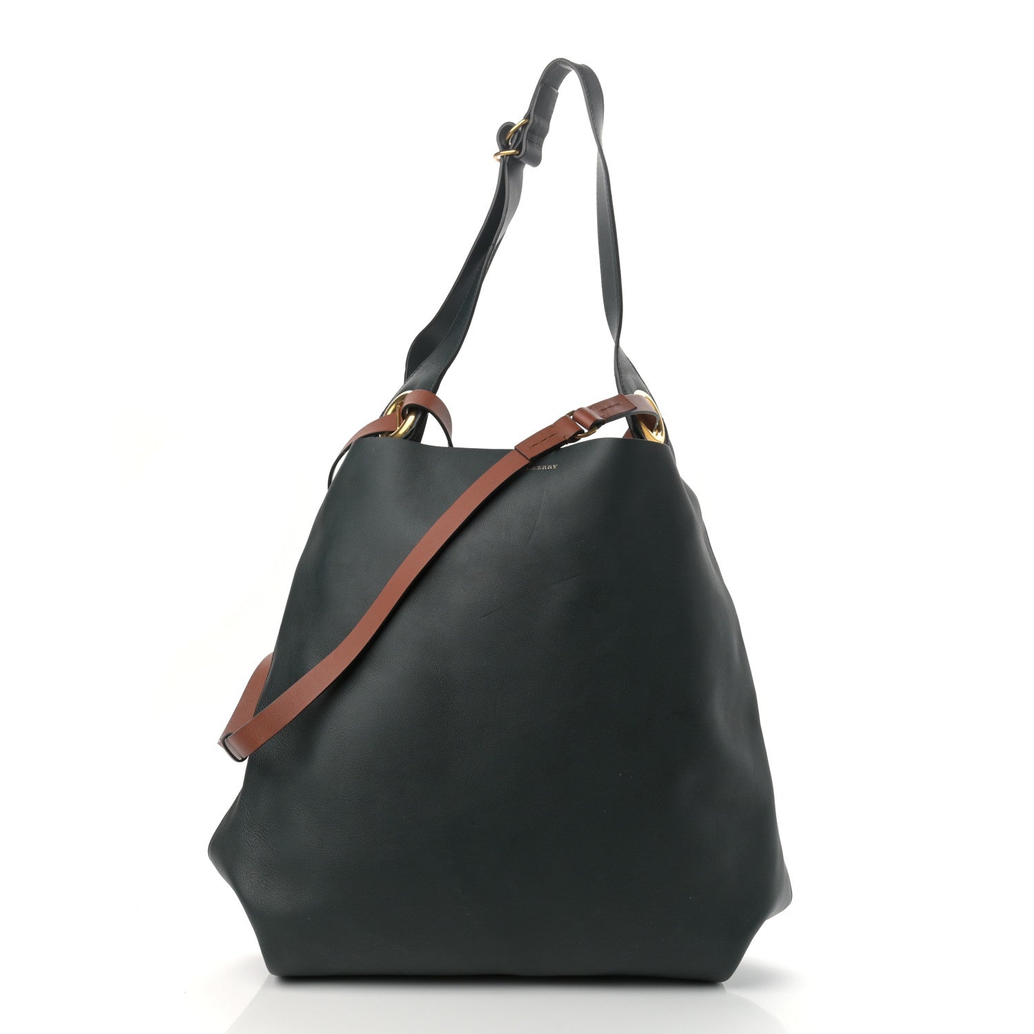 Burberry Calfskin Medium Grommet Hobo Dark Emerald 3 of 10