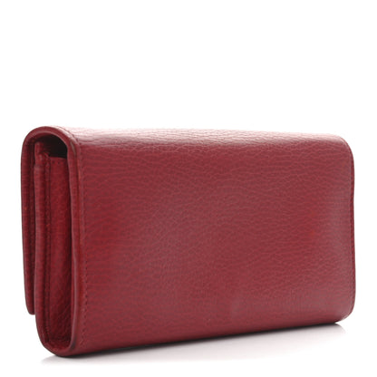 Gucci Dollar Calfskin Petite GG Marmont Wallet Hibiscus Red 3 of 6