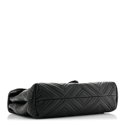 Gucci Soft Calfskin Matelasse Monochrome Medium GG Marmont Shoulder Bag Black 4 of 10