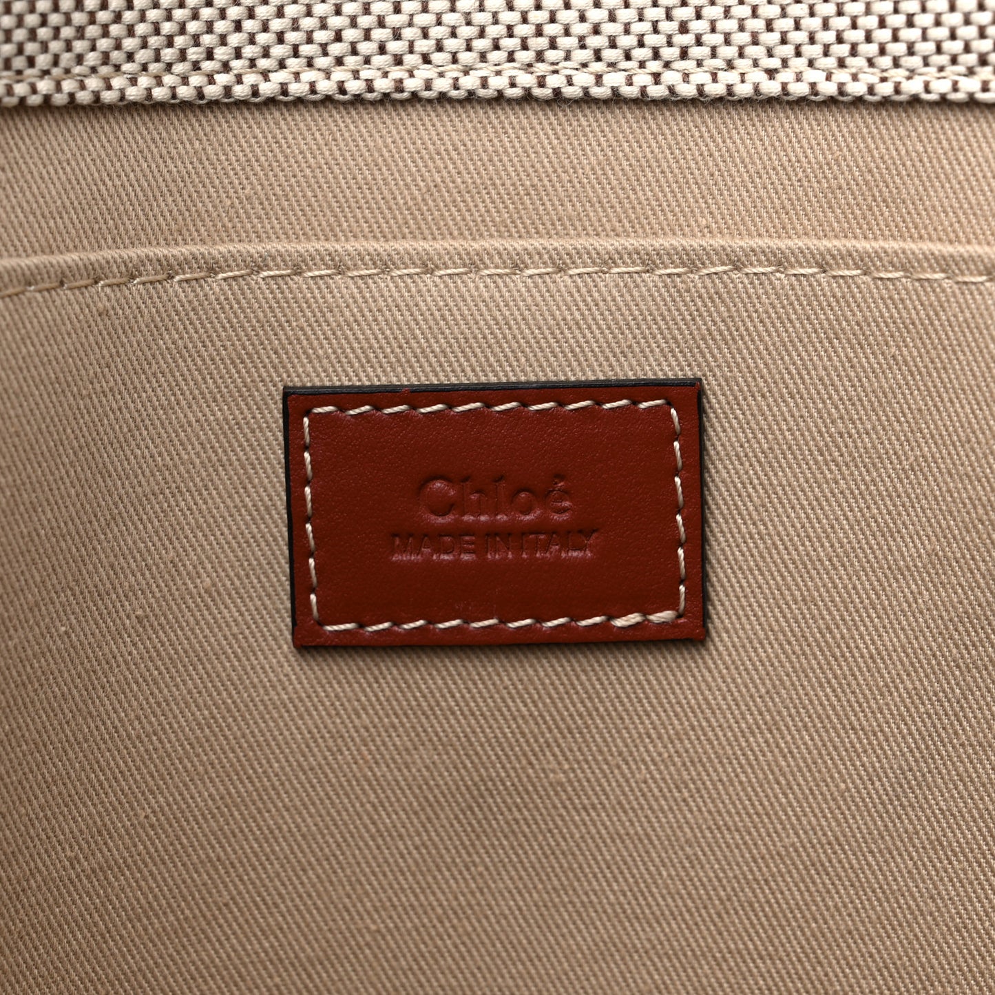 Cotton Calfskin Large Woody Ribbon Tote White Brown