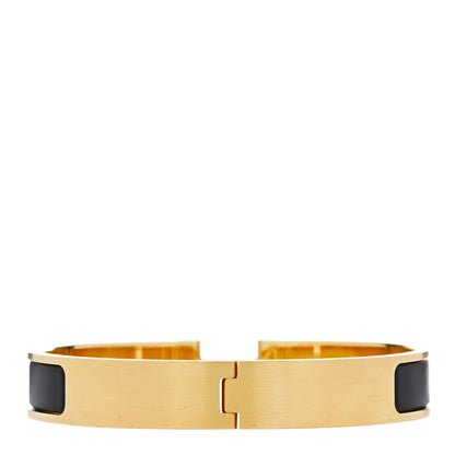Hermes Matte Enamel Narrow Clic Clac HH Bracelet T6 Black 3 of 4