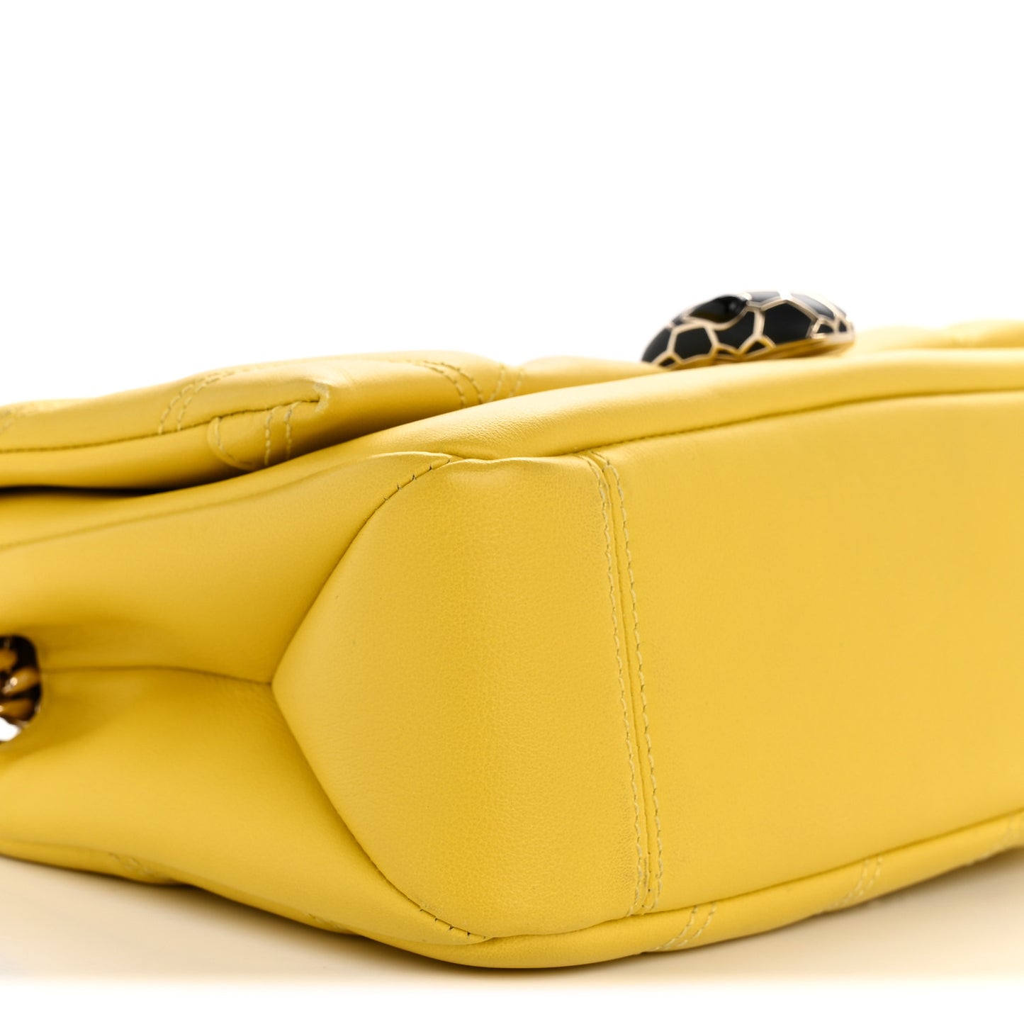 Calfskin Matelasse Small Serpenti Cabochon Shoulder Bag Yellow