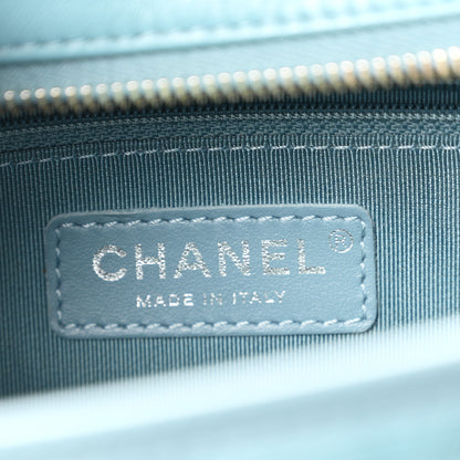 Chanel Aged Calfskin Quilted Medium Gabrielle Hobo Light Blue 5 of 9
