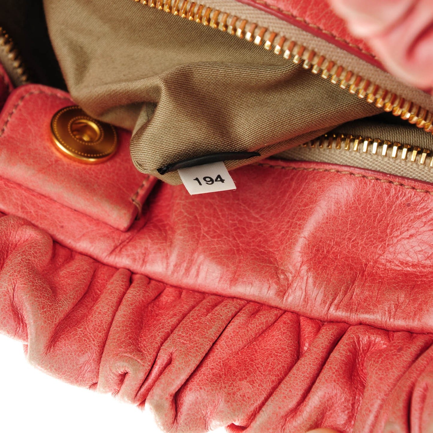 Vitello Lux Gathered Tote Rosa