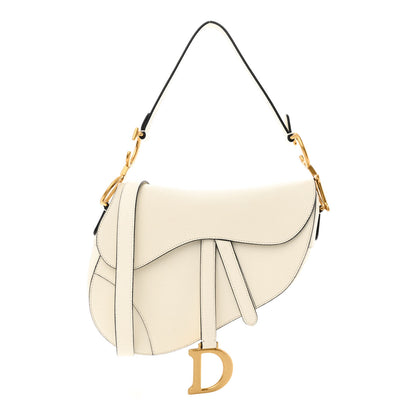 Christian Dior Grained Calfskin Saddle Bag With Strap Latte 1 of 11