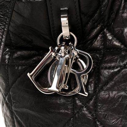 Christian Dior Crinkled Calfskin Macrocannage Small Toujours Vertical Tote Black 8 of 10