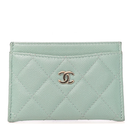Chanel Caviar Quilted Card Holder Light Blue 1 of 8
