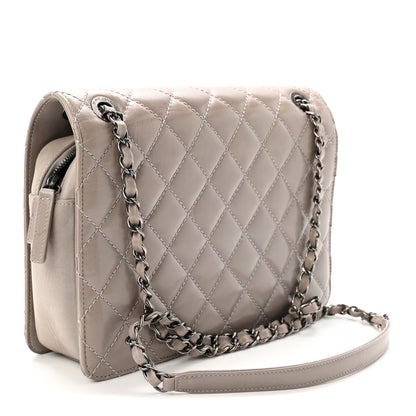 Chanel Glazed Calfskin Quilted Medium Day Trip Flap Grey 3 of 11
