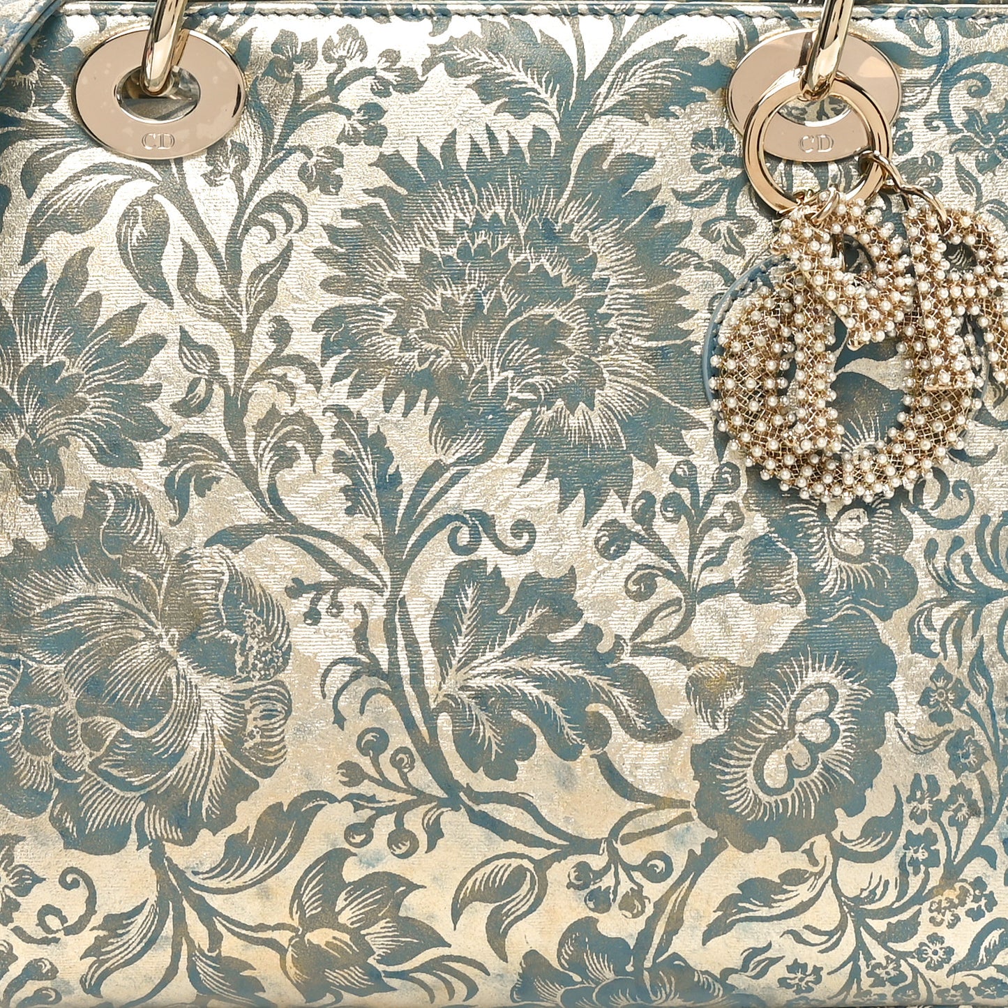 Metallic Calfskin Medium Brocart Lady Dior Multicolor