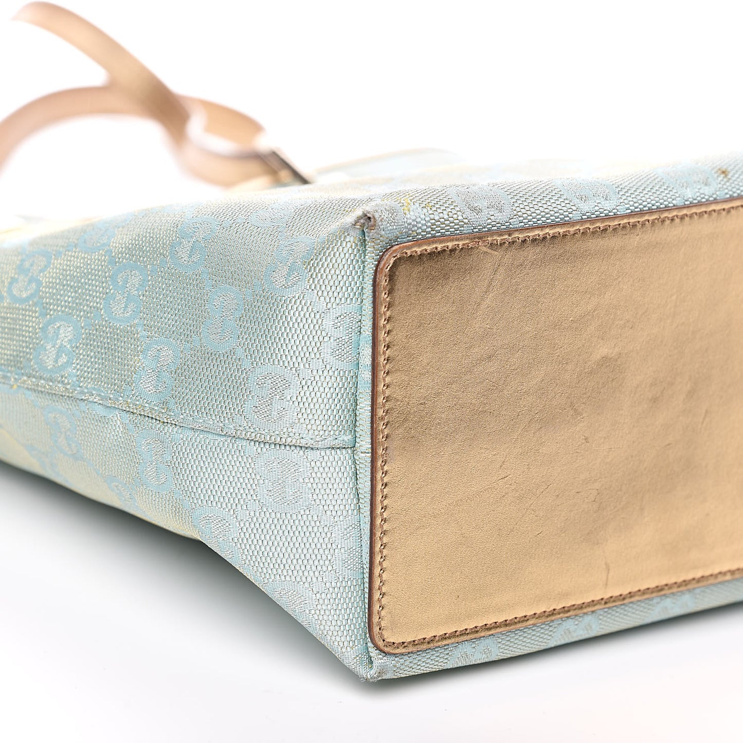 Monogram Small Bucket Tote Turquoise