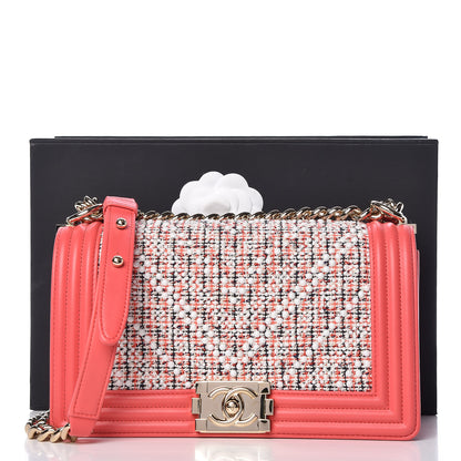 Chanel Lambskin Tweed Medium Boy Flap Pink 10 of 10