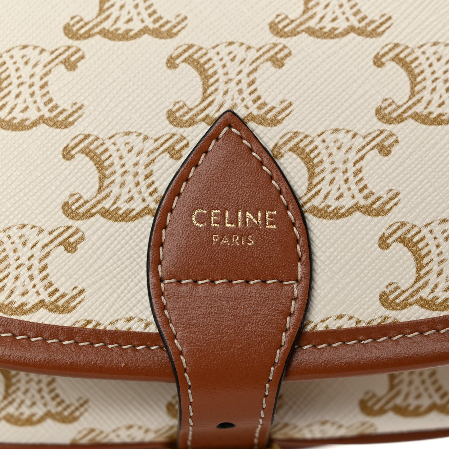 Triomphe Canvas Medium Folco Bag White