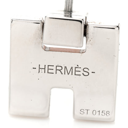 Hermes Palladium Lacquer Eileen Earrings Rose Dragee 3 of 3