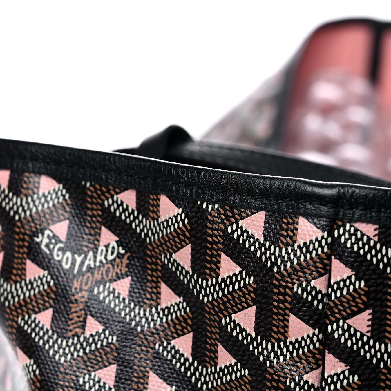 Goyard Goyardine Saint Louis Claire Voie PM Black Pink 18 of 20