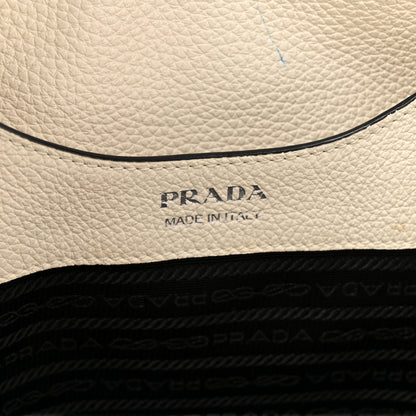 Prada Vitello Daino Soft Medium Zippered Top Handle Bag White 6 of 14