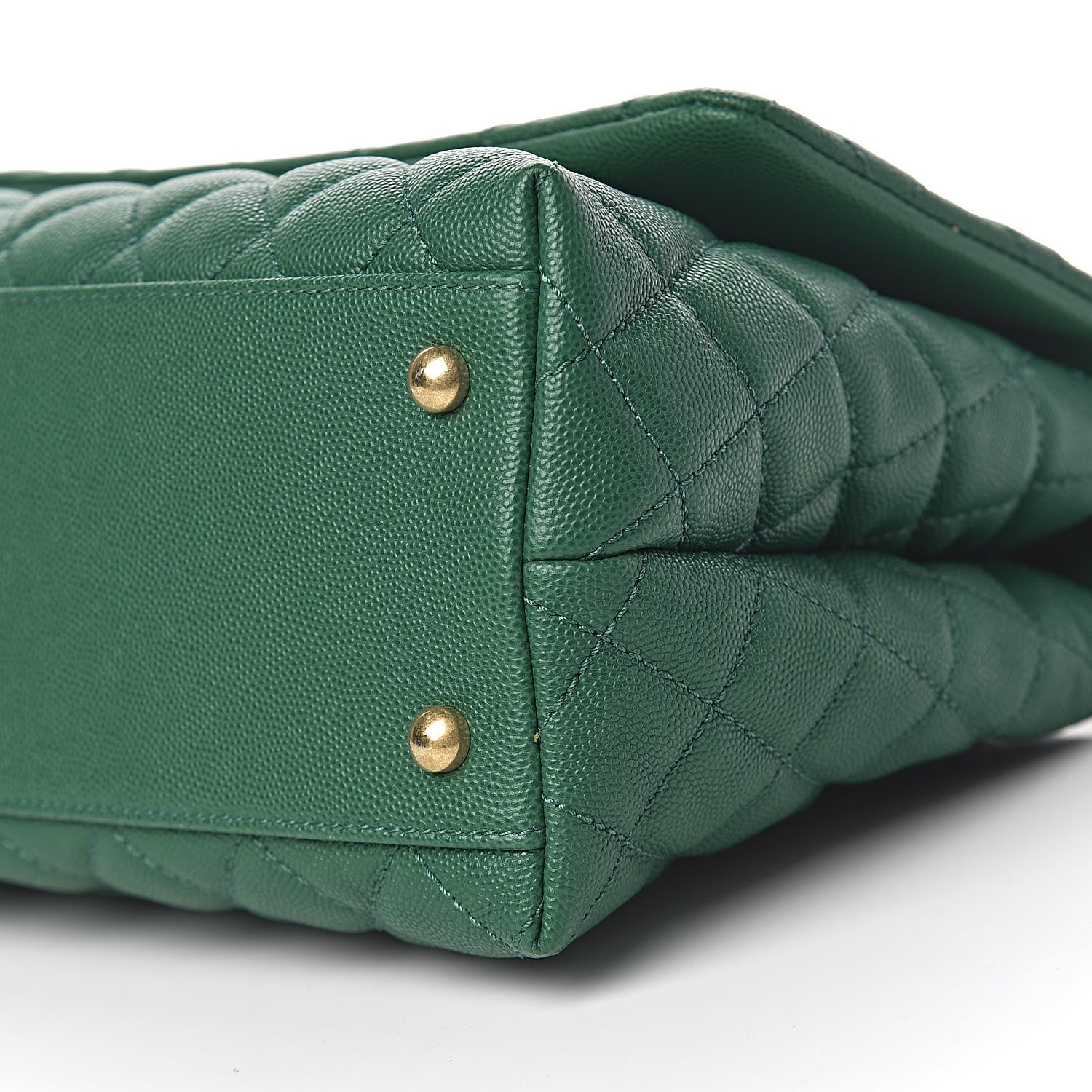 Chanel Caviar Quilted Small Coco Handle Flap Green 9 of 10