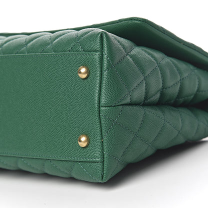 Chanel Caviar Quilted Small Coco Handle Flap Green 9 of 10