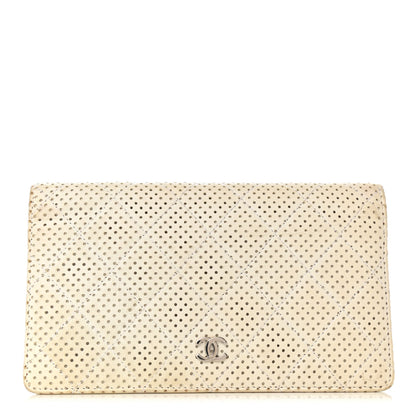 Chanel Lambskin Perforated Yen Wallet White 1 of 13