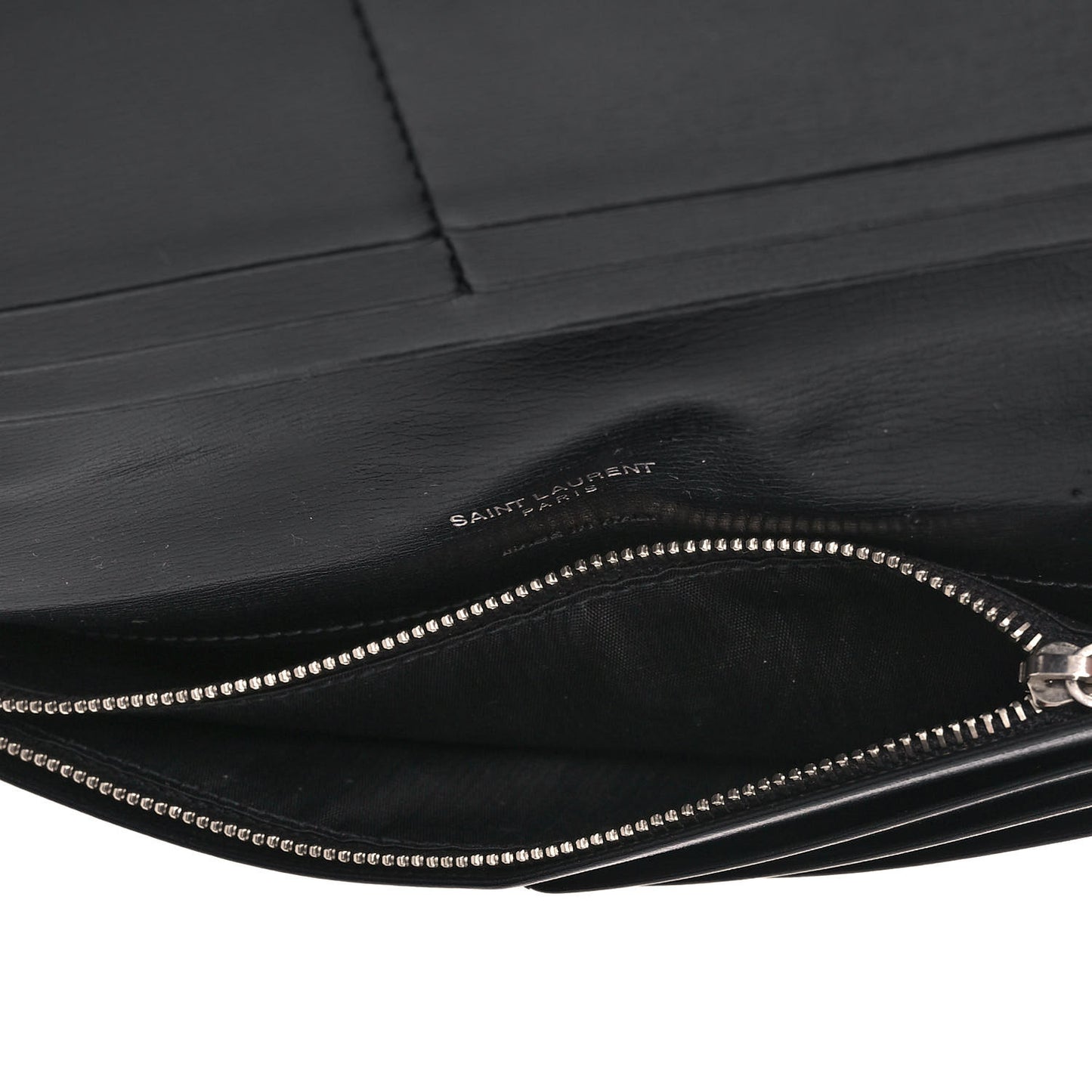 Calfskin Monogram Flap Wallet Black