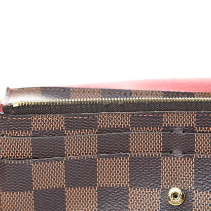 Louis Vuitton Damier Ebene Emilie Wallet Red 10 of 12